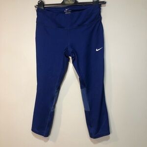 Nike Dri Fit Epic Run Crop Running Cropped Leggings 872066-455 Blue Women’s